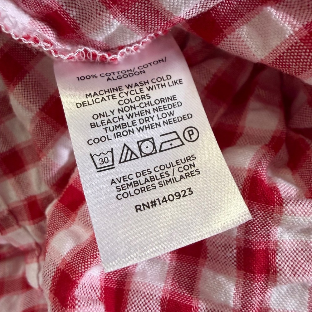NWT LOFT Size 8 Picnic Gingham Cotton Puff Sleeve Dress Cottagecore Seersucker - Picture 11 of 12